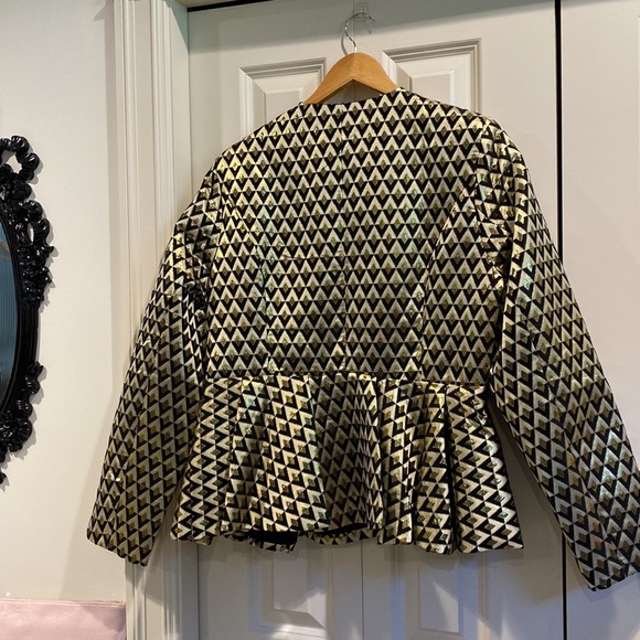 Fashion Nova Figure it out Jacquard geometric print blazer peplum - Picture 7 of 10